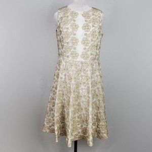 Anne Klein Sleeveless Floral Embroidered Cotton Dress Size 12